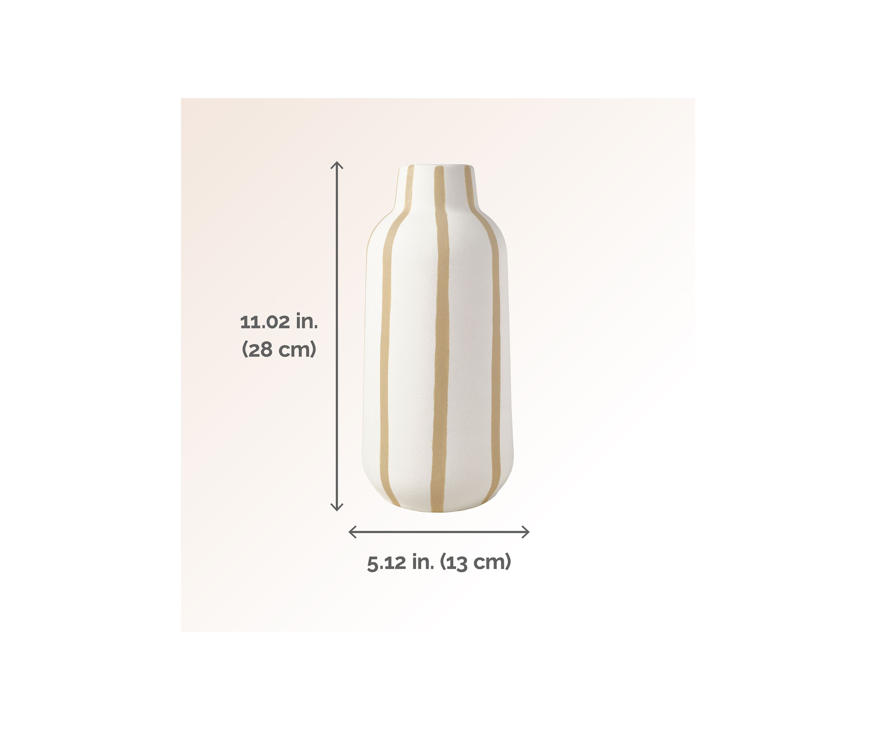 Sand Stripe Stoneware Vase
