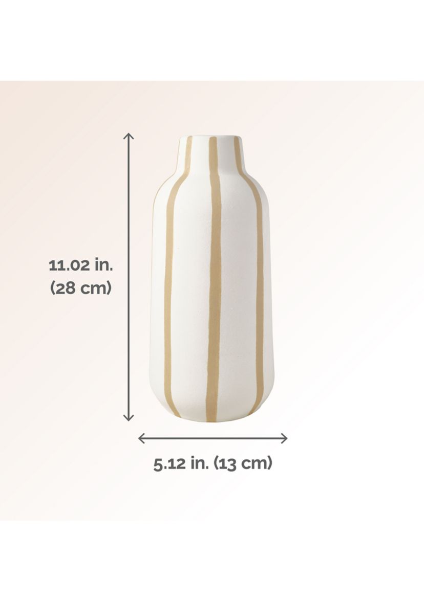 Sand Stripe Stoneware Vase