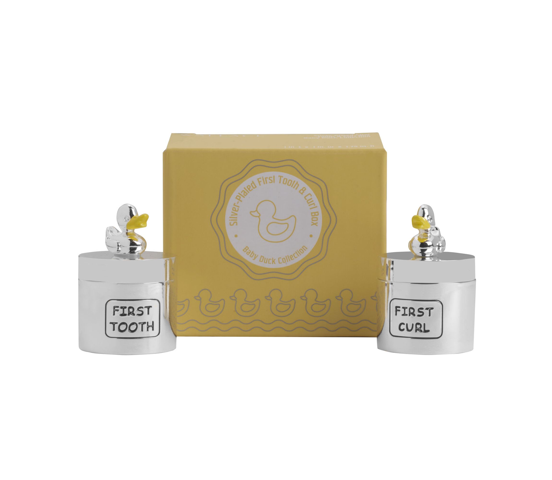 Silver-Plated Baby Duck Keepsake Box Set