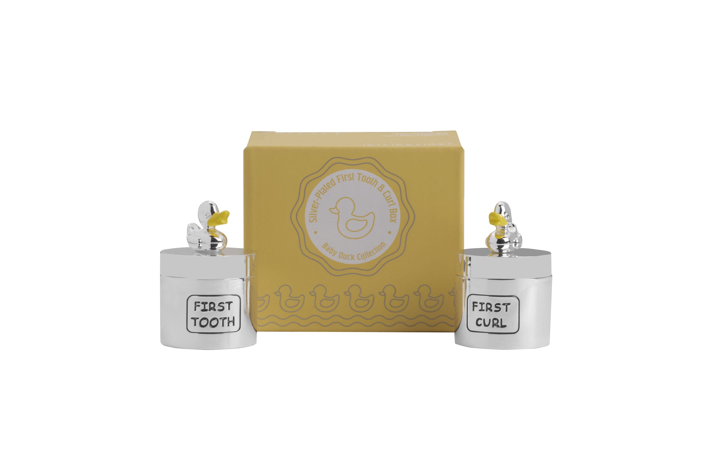 Silver-Plated Baby Duck Keepsake Box Set