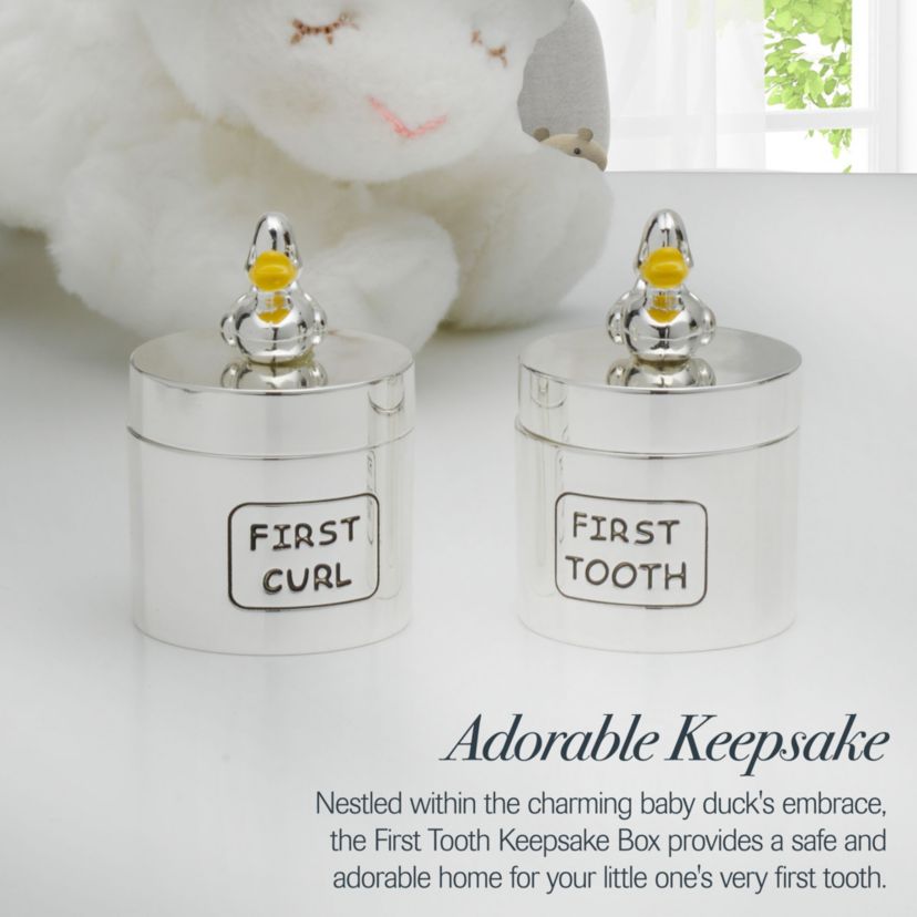 Silver-Plated Baby Duck Keepsake Box Set