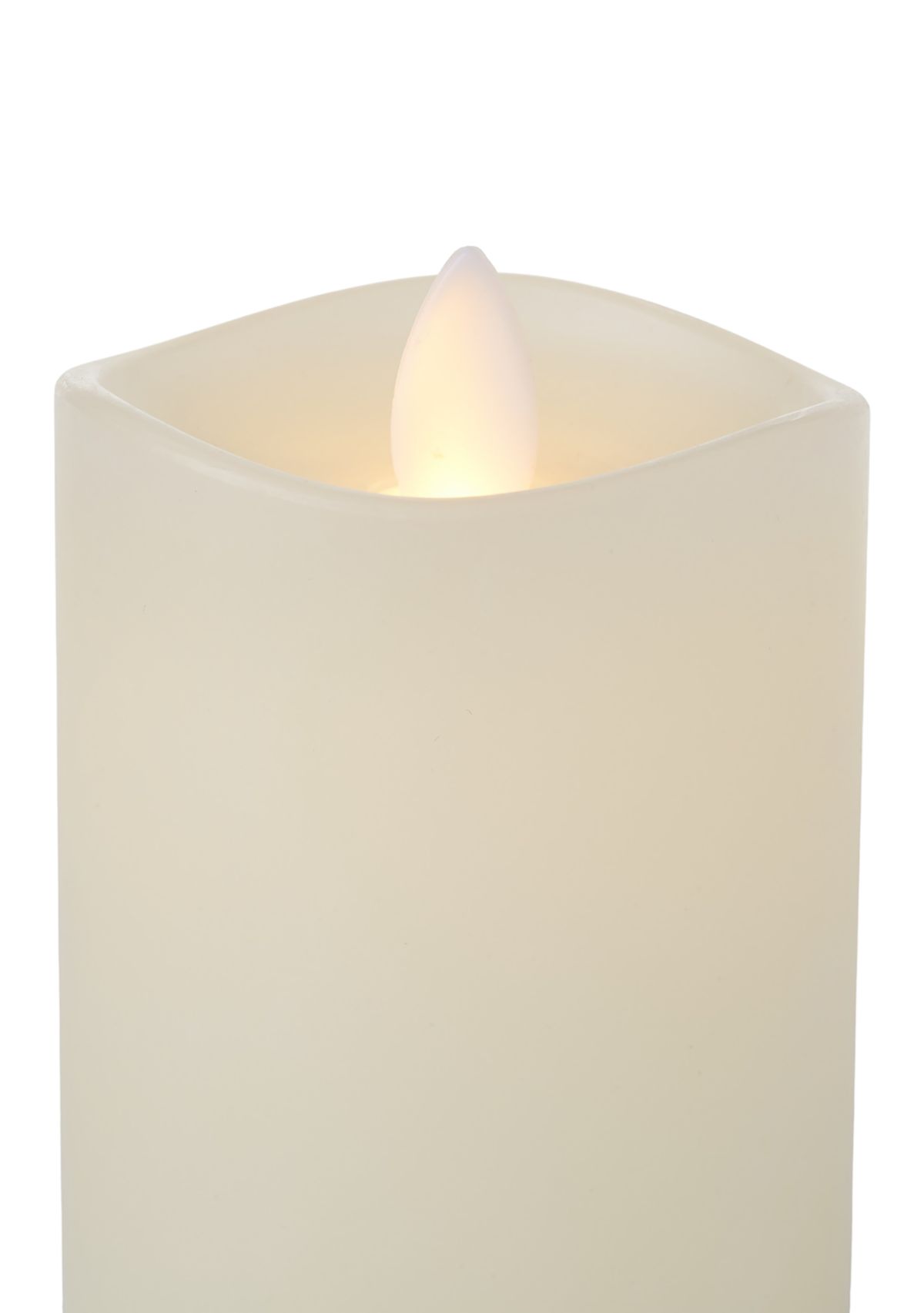 White Wavy LED Wax Pillar Candle, Set of 3