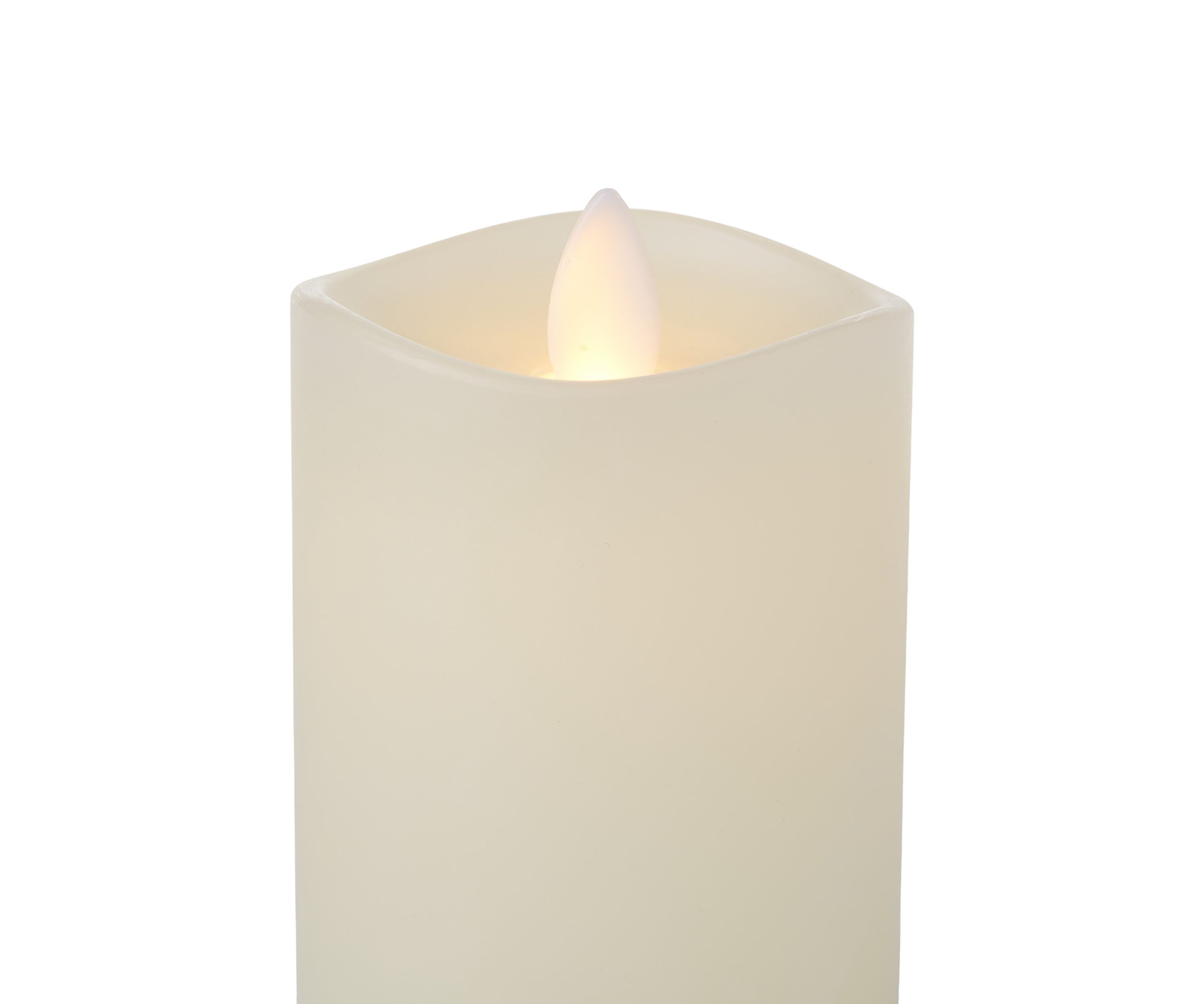 White Wavy LED Wax Pillar Candle, Set of 3