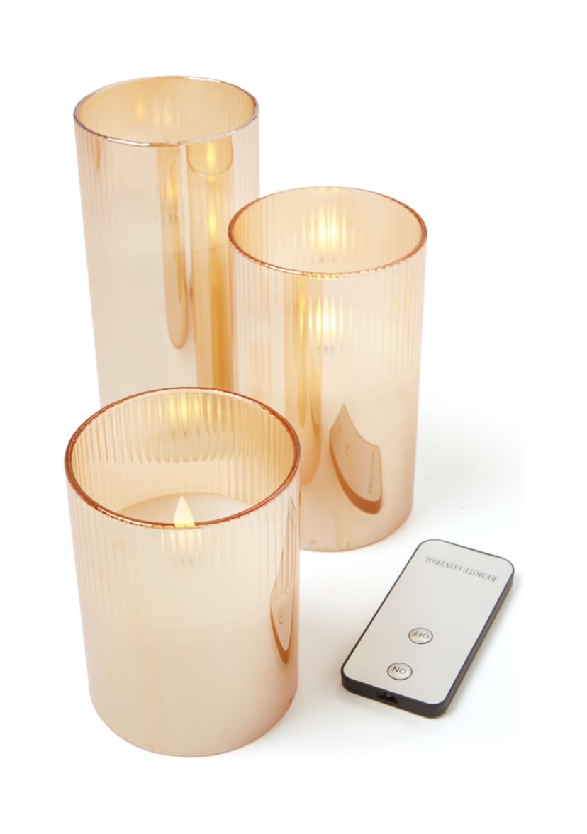 LED Glass Candle Set