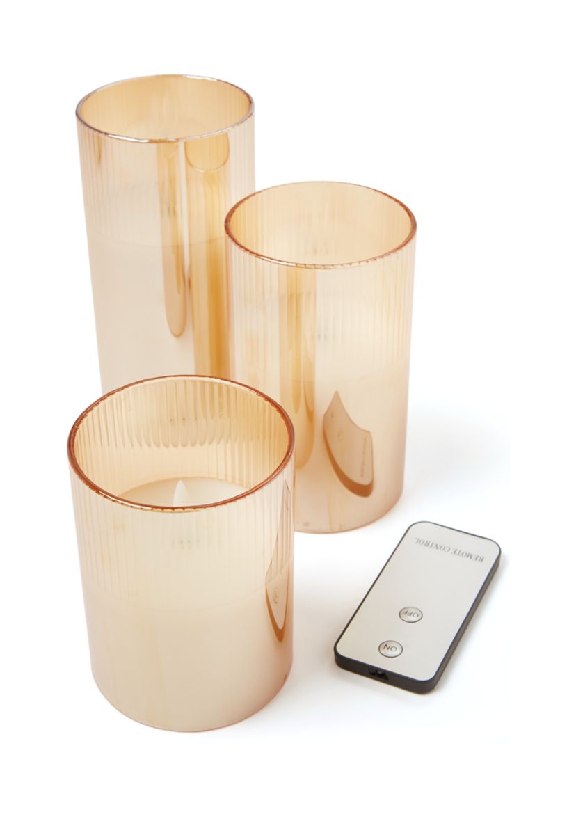 LED Glass Candle Set