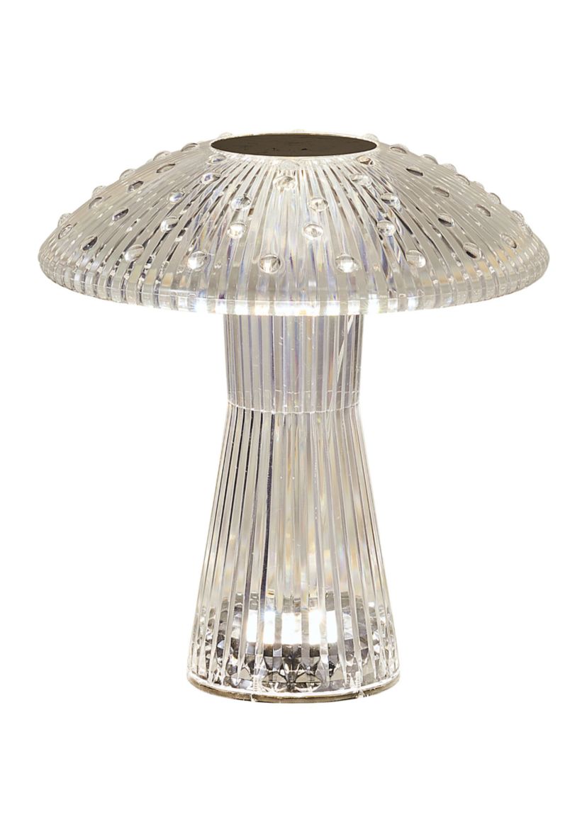 Clear Acrylic Mushroom LED Rechargeable Cordless Lamp
