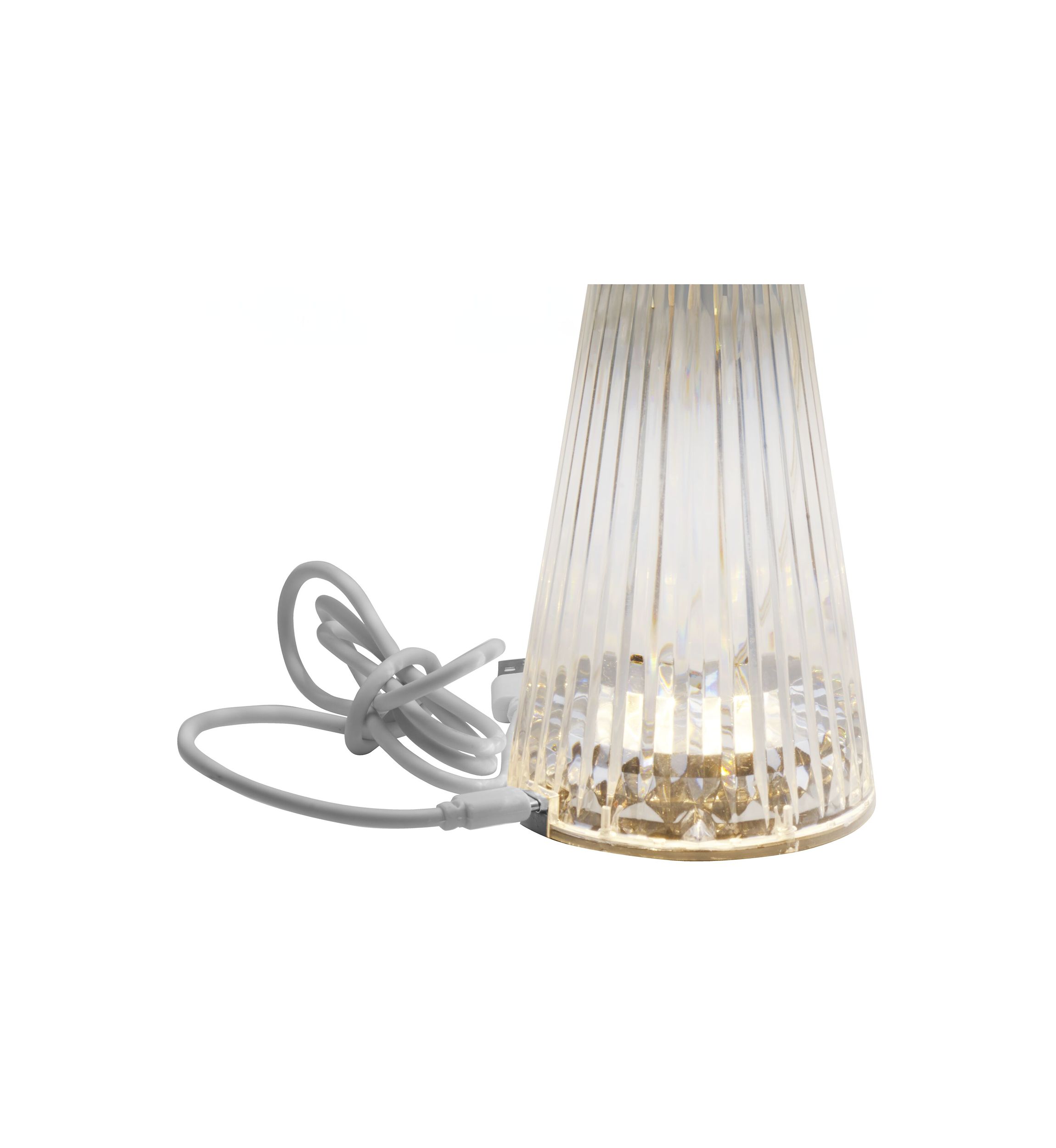 Clear Acrylic Mushroom LED Rechargeable Cordless Lamp
