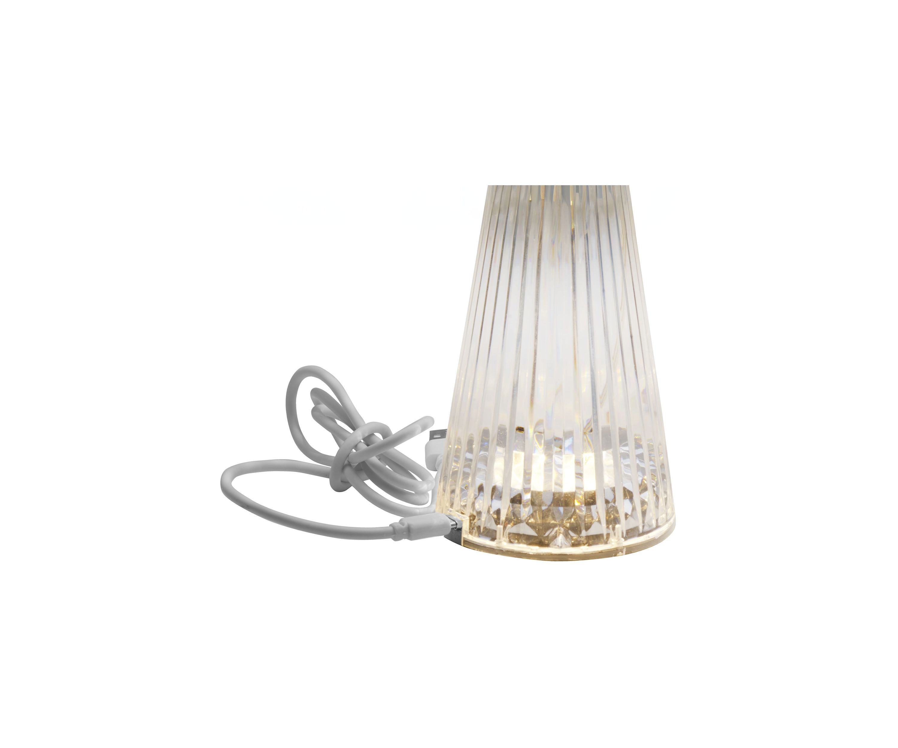 Clear Acrylic Mushroom LED Rechargeable Cordless Lamp