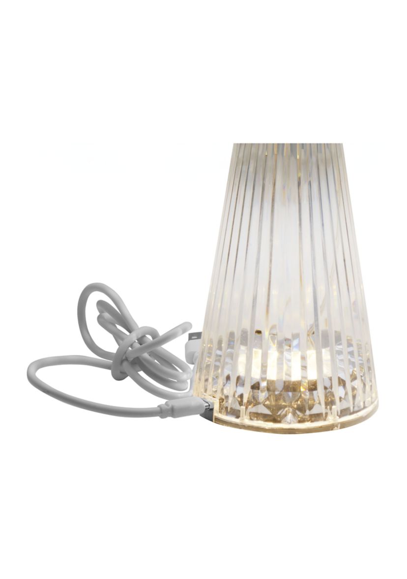 Clear Acrylic Mushroom LED Rechargeable Cordless Lamp