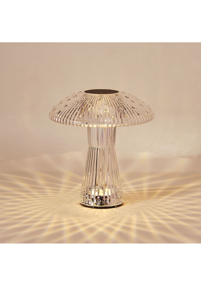 Clear Acrylic Mushroom LED Rechargeable Cordless Lamp
