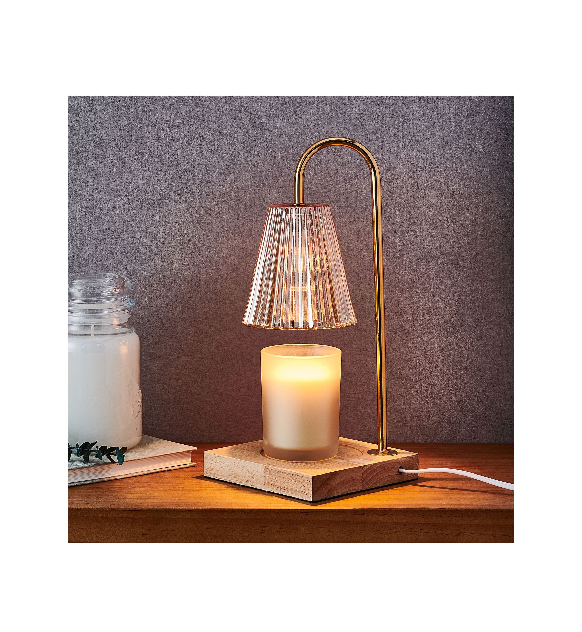 Amber Glass Shade Electric Candle Warmer