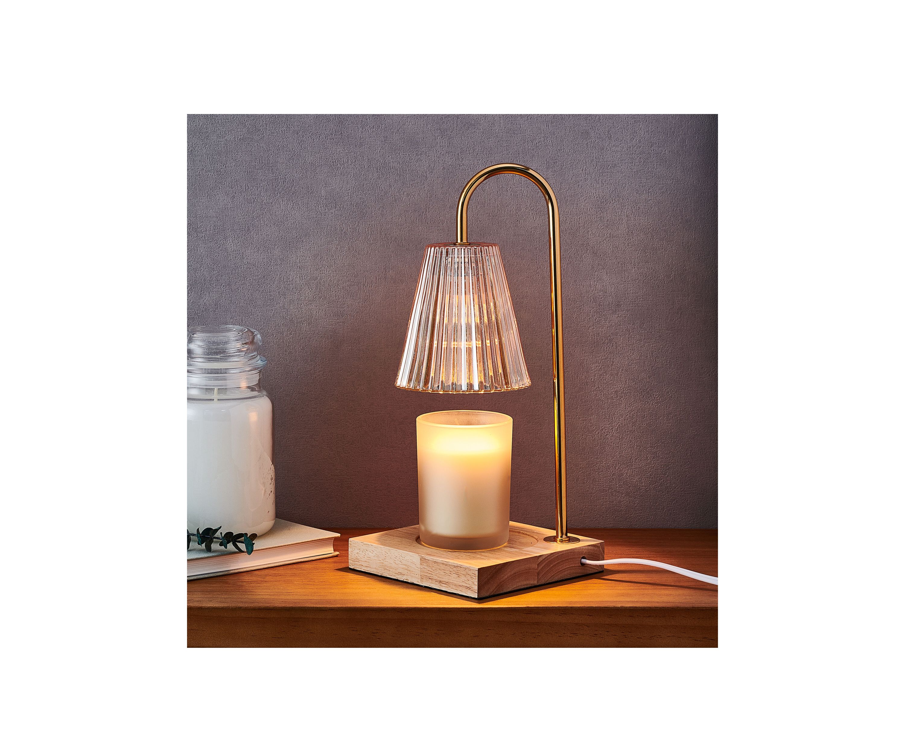Amber Glass Shade Electric Candle Warmer