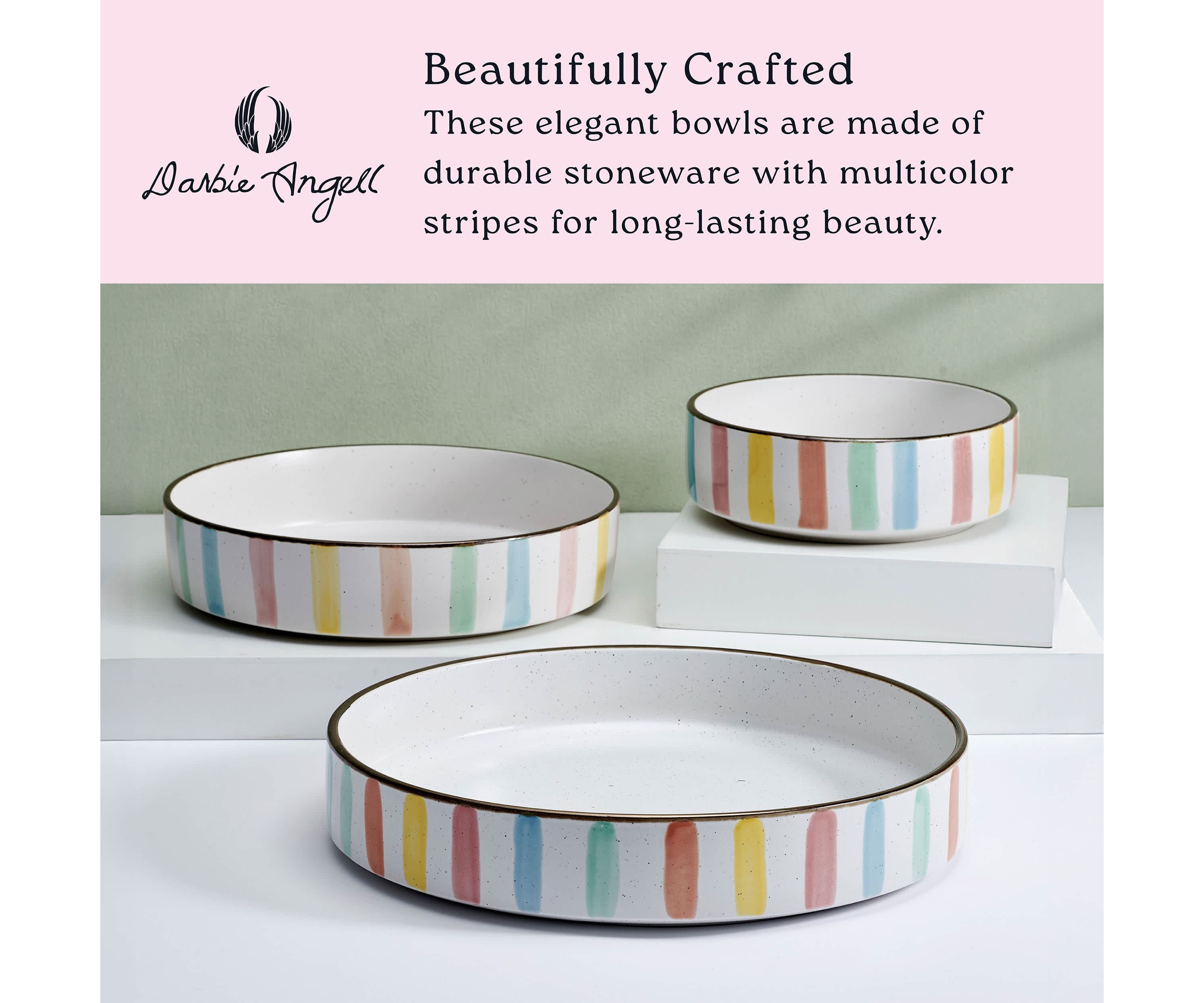 Spring Summer 9 Piece Dinnerware Serving Bowl Set, Service for 3