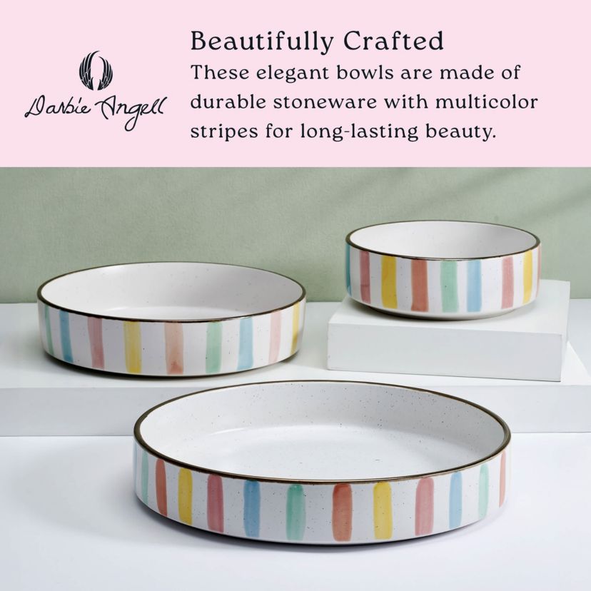 Spring Summer 9 Piece Dinnerware Serving Bowl Set, Service for 3