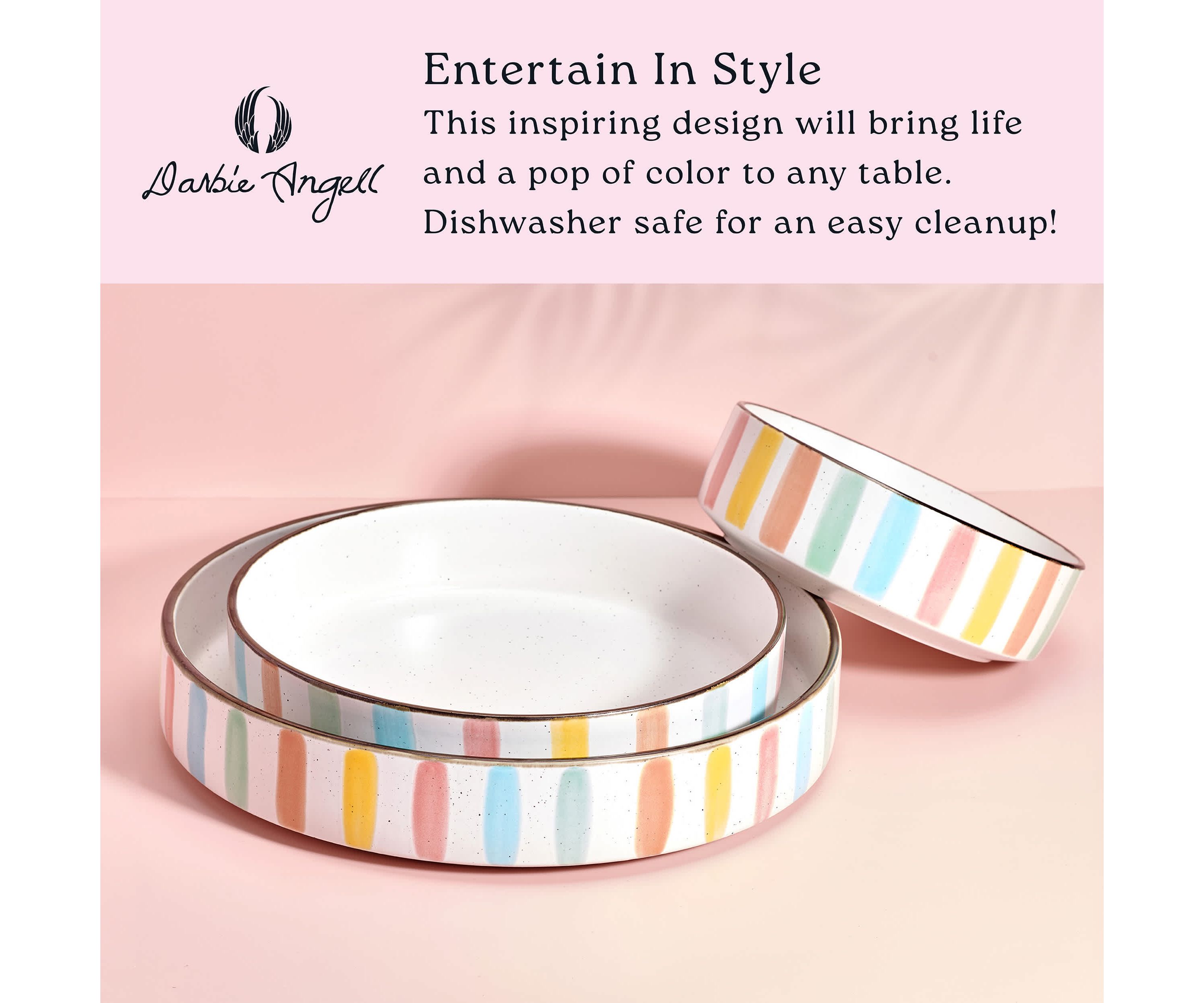Spring Summer 9 Piece Dinnerware Serving Bowl Set, Service for 3