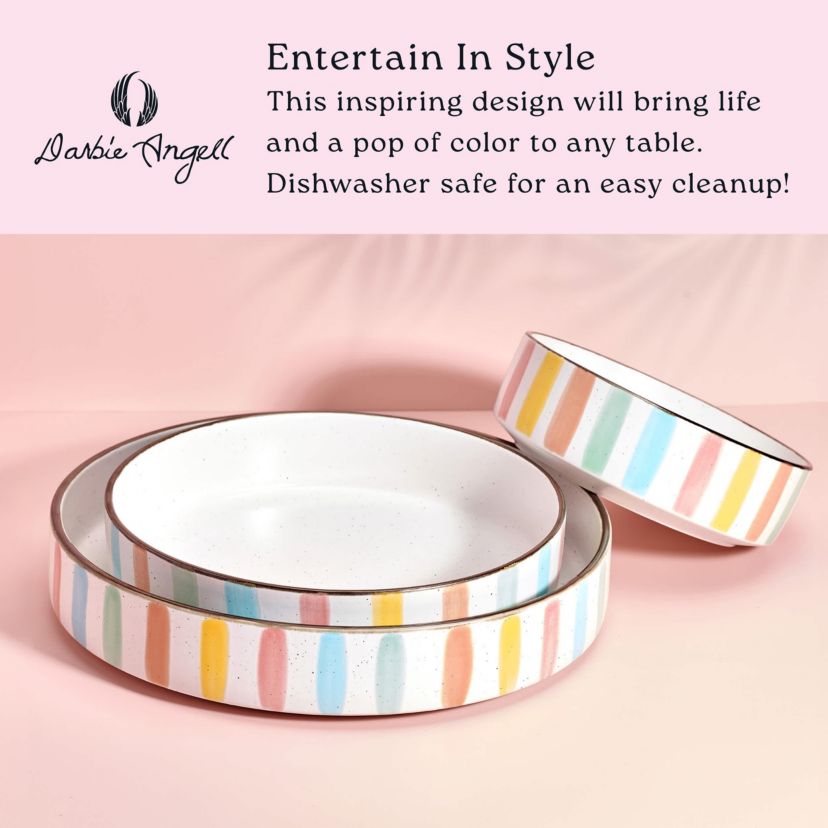 Spring Summer 9 Piece Dinnerware Serving Bowl Set, Service for 3