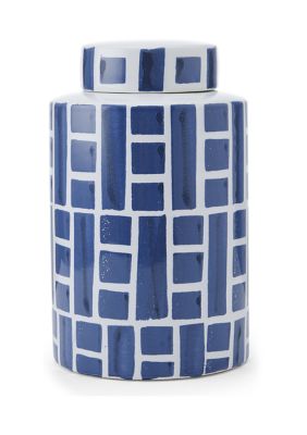Elements Blue and White Ceramic Jar