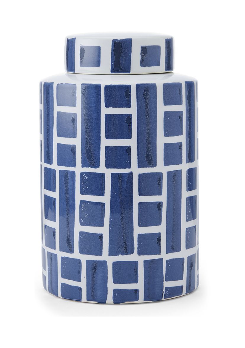 Blue and White Ceramic Jar