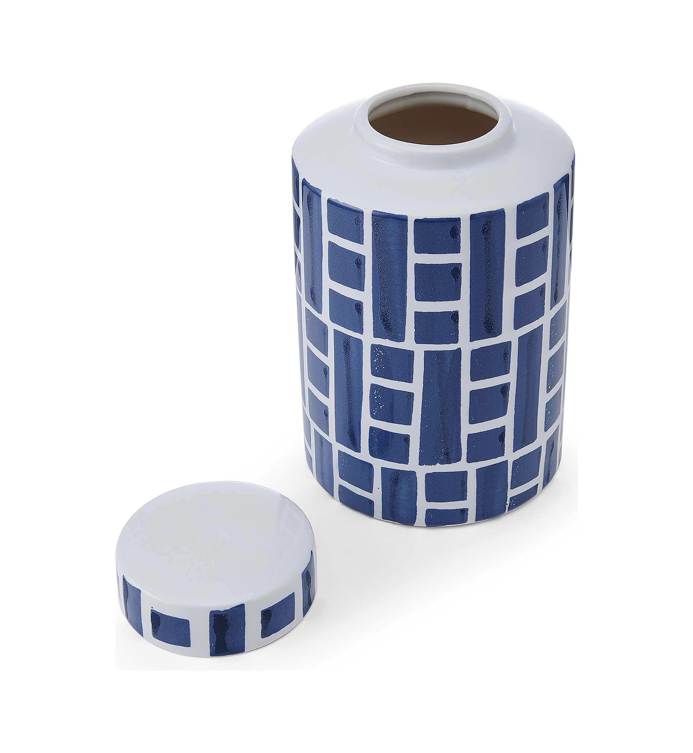 Blue and White Ceramic Jar