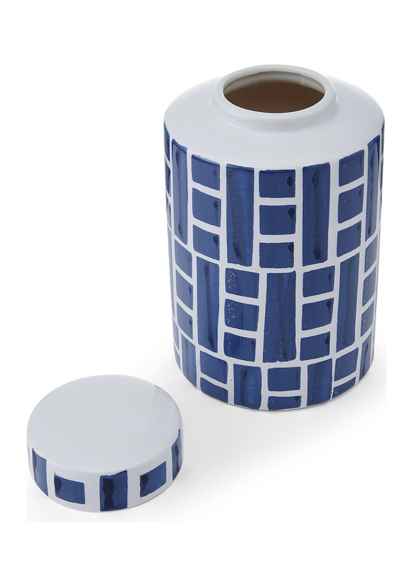 Blue and White Ceramic Jar