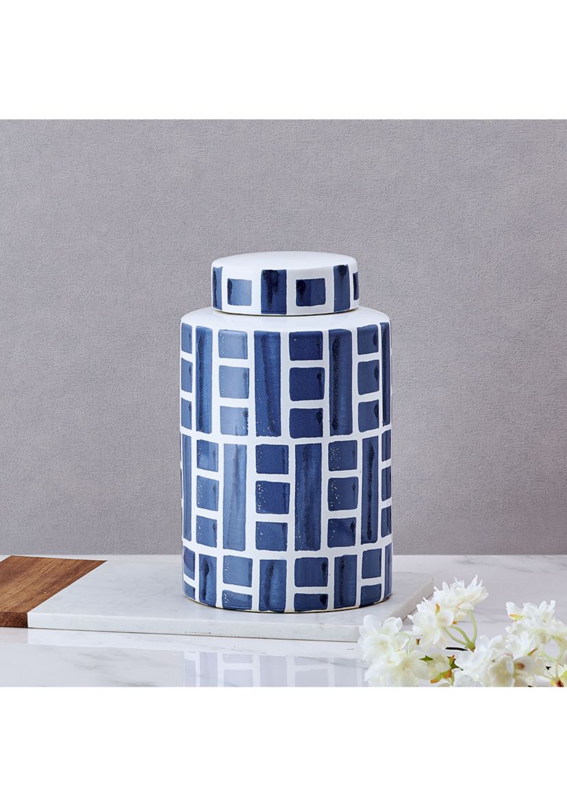 Blue and White Ceramic Jar