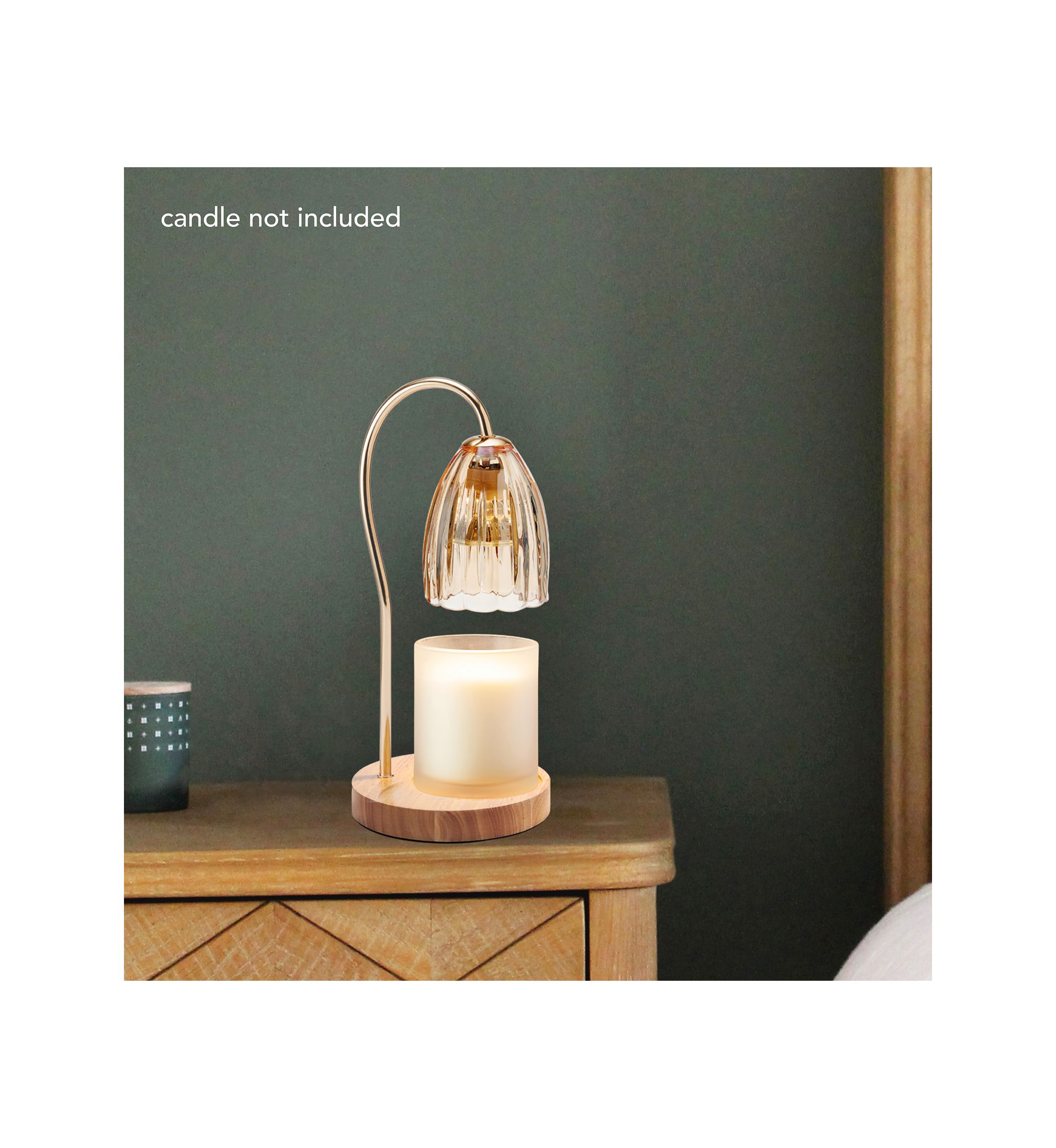 Amber Glass Shade Electric Candle Warmer