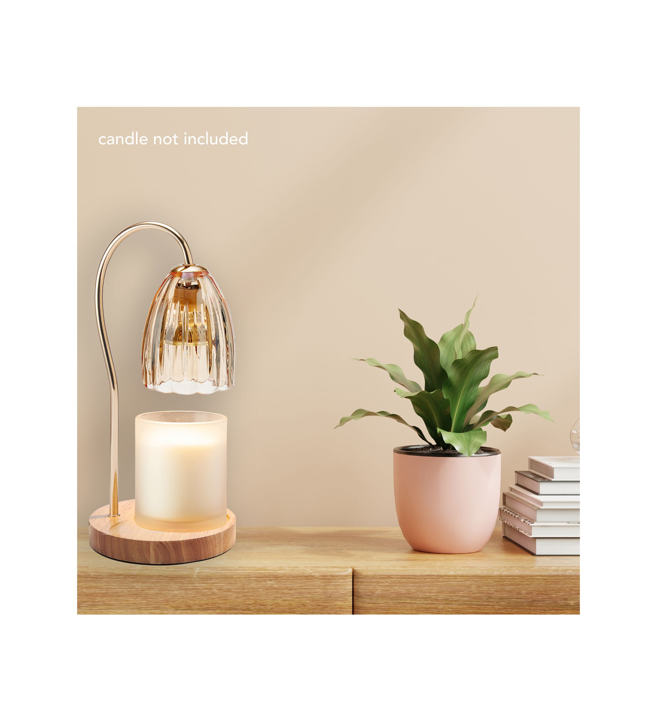 Amber Glass Shade Electric Candle Warmer