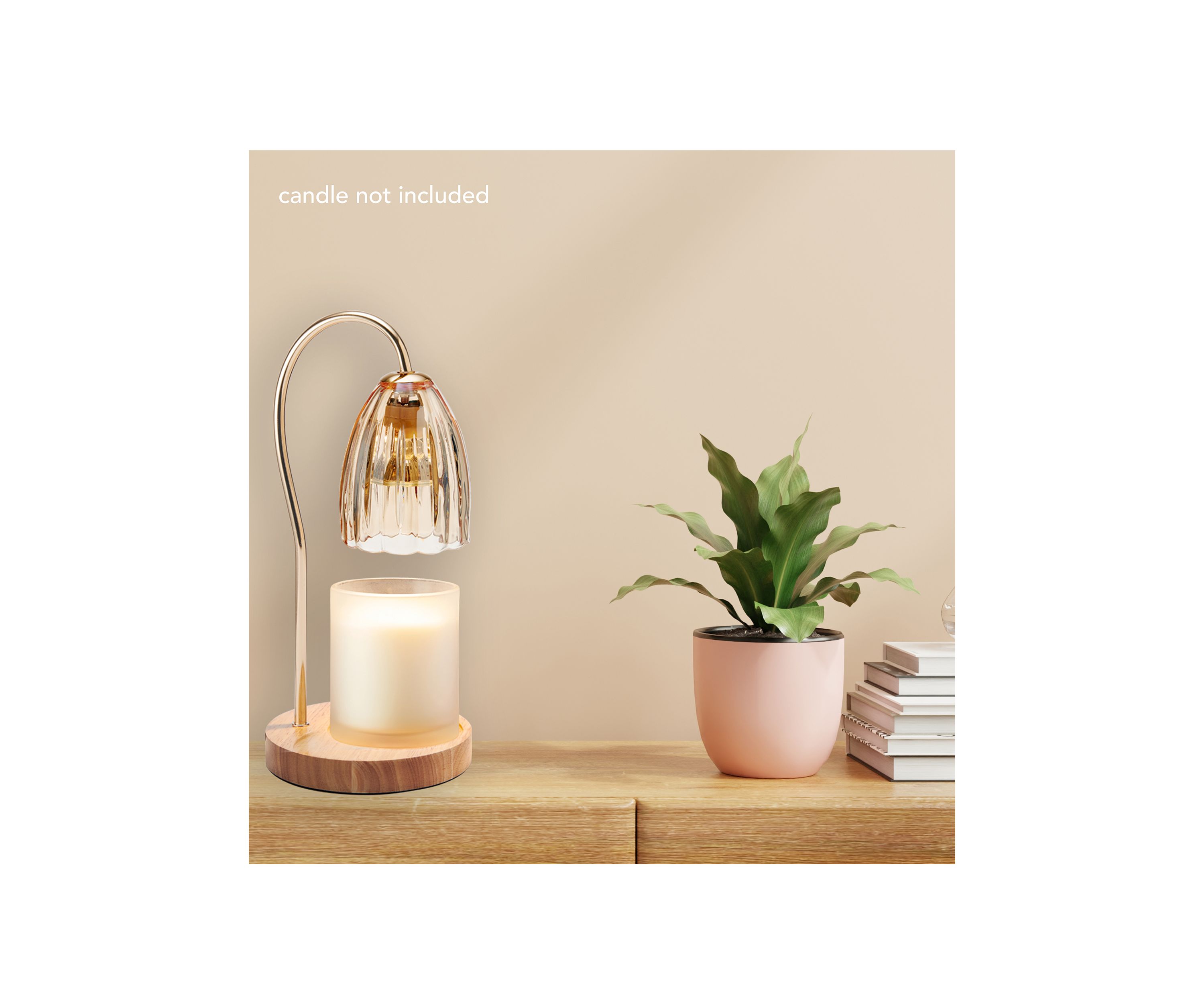 Amber Glass Shade Electric Candle Warmer