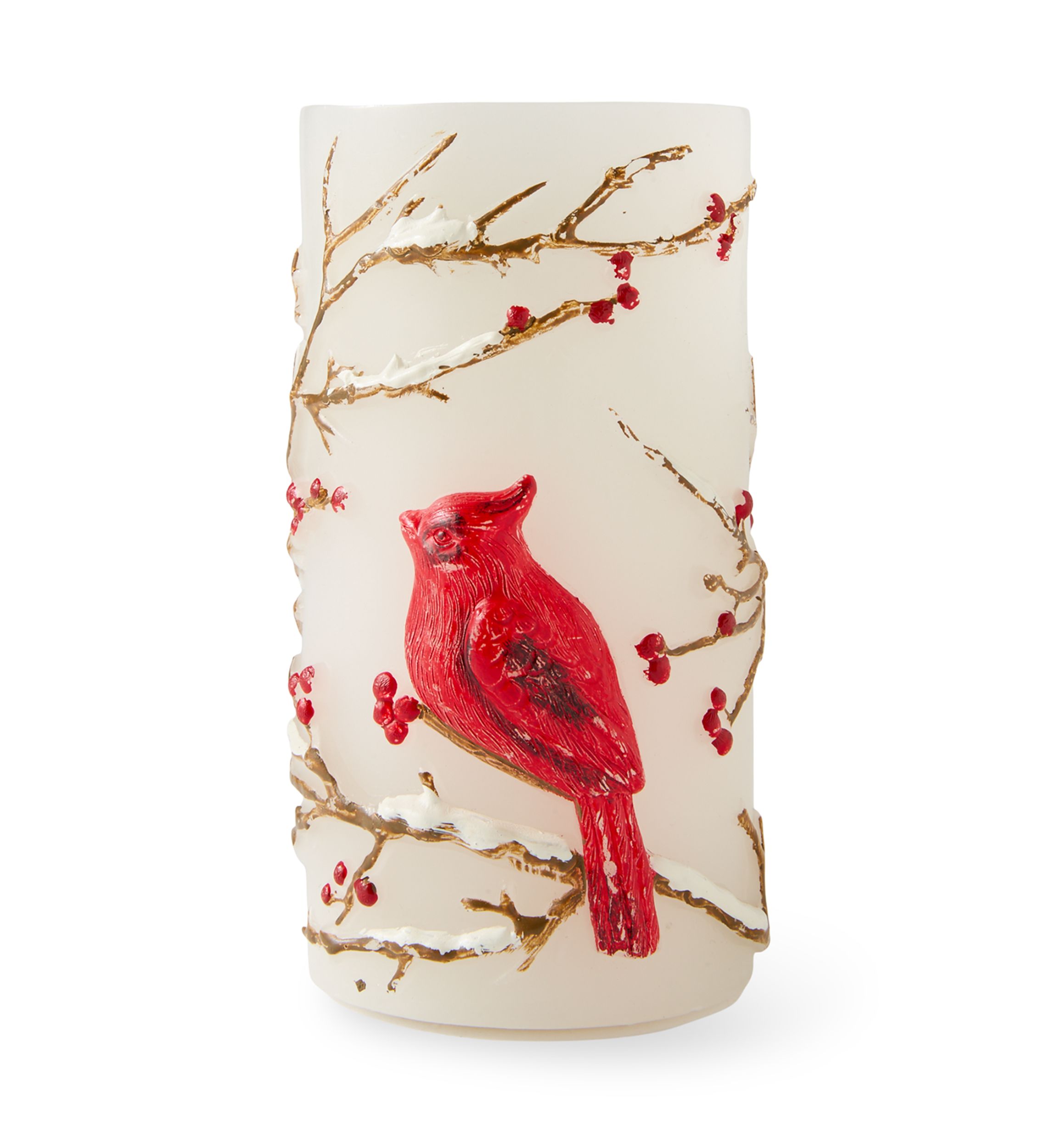 Single Christmas Cardinal LED Wax Candle