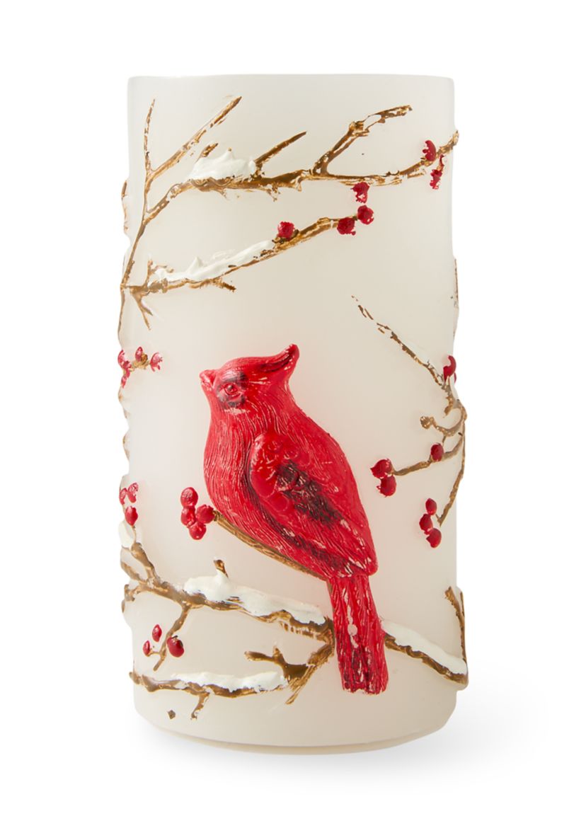 Single Christmas Cardinal LED Wax Candle
