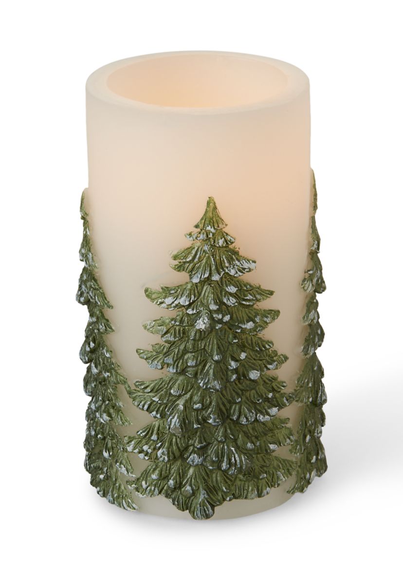 3x6 Christmas Tree Embellished LED Wax Candle