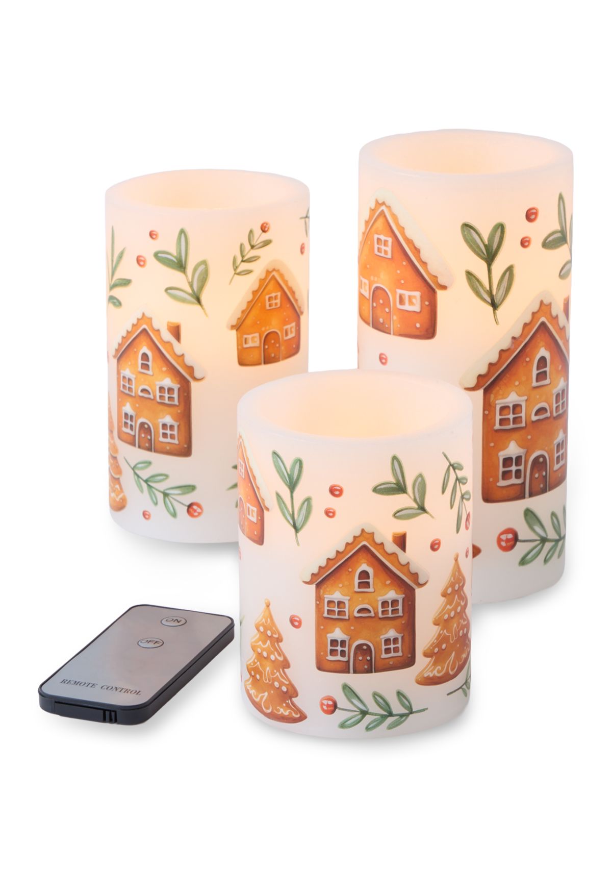 Set of 3 LED Candle Set with Remote