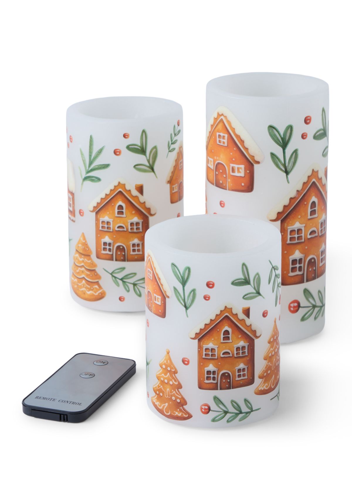 Set of 3 LED Candle Set with Remote