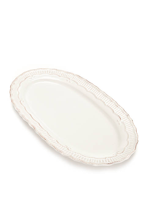 Capri White Oval Platter