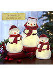 Set of 3 LED Wax Snowman Candles