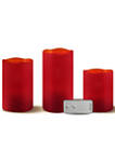 Set of 3 LED Candles with Remote, Cinnamon Scent