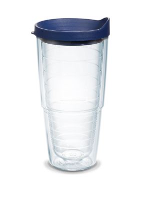 tervis clear plastic tumbler with navy lid 24 o