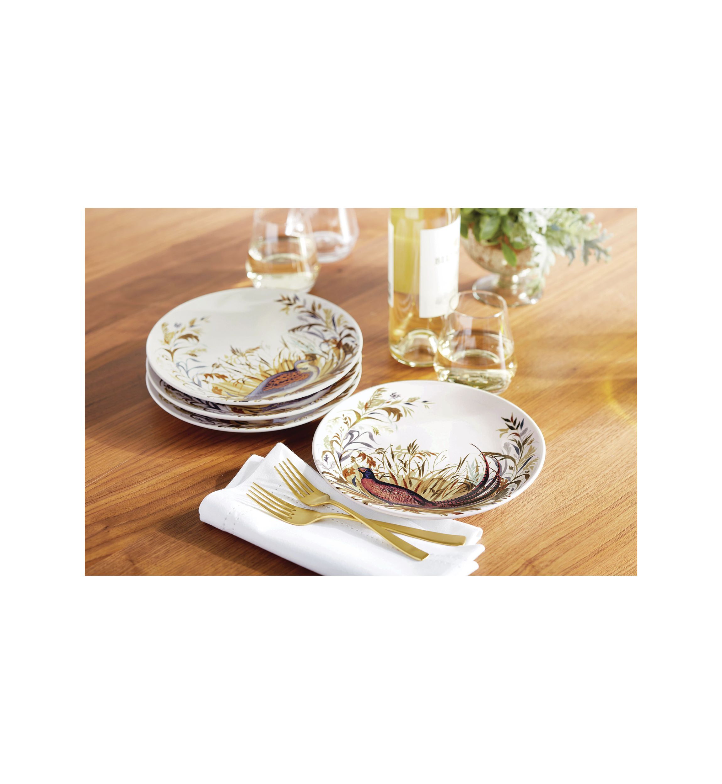 Harvest Birds Set of 4 Salad Plates
