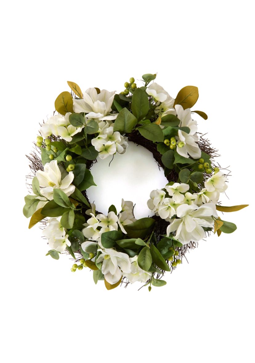 Magnolia Hydrangea Wreath