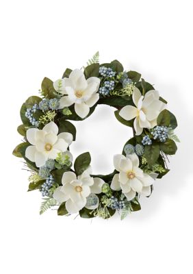 White Magnolia Floral Wreath
