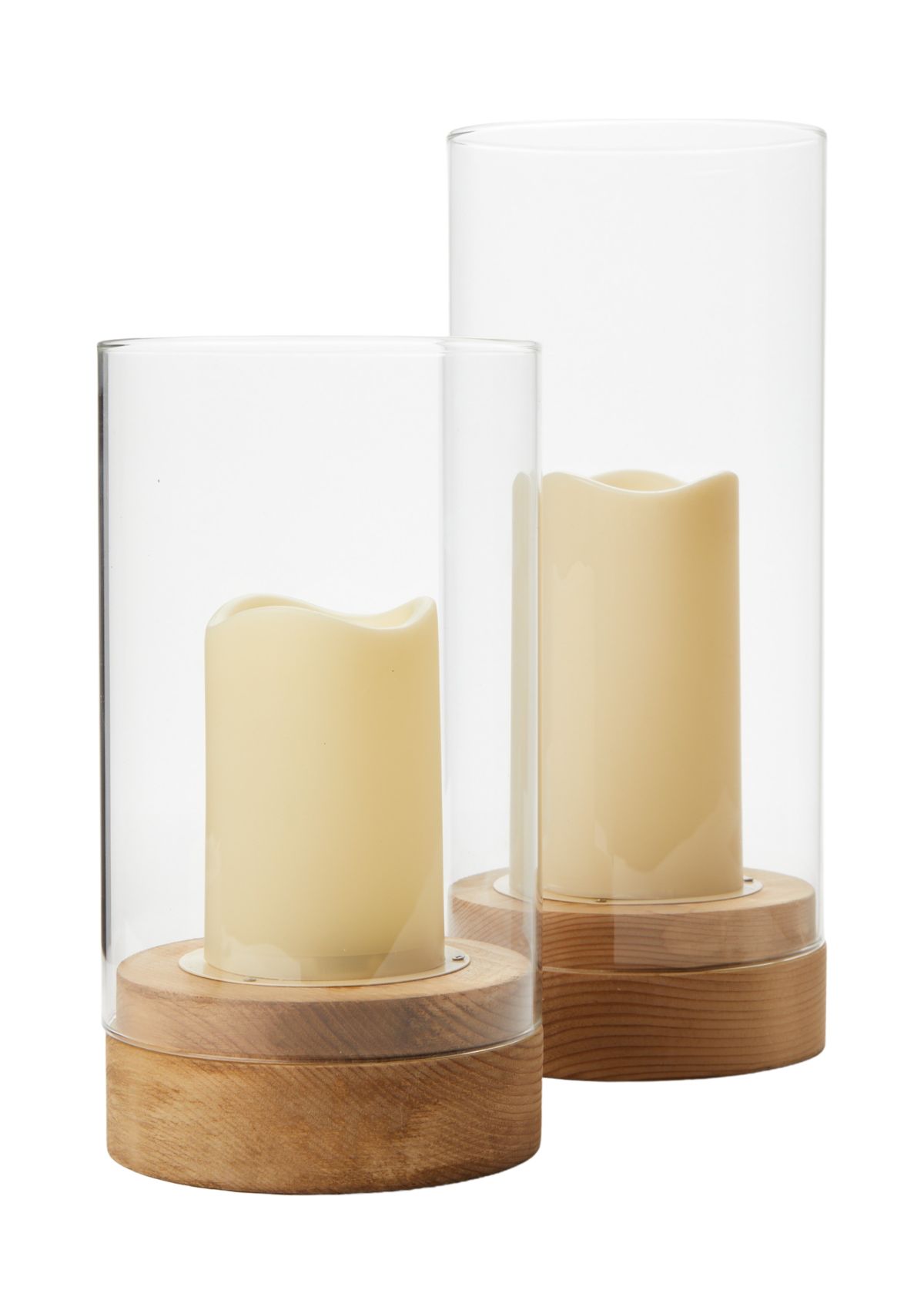 Wood & Glass LED Hurricane