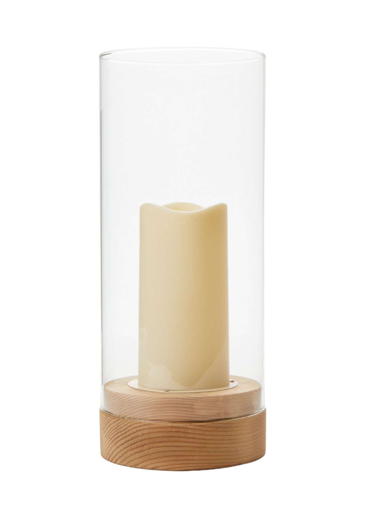 Wood & Glass LED Hurricane