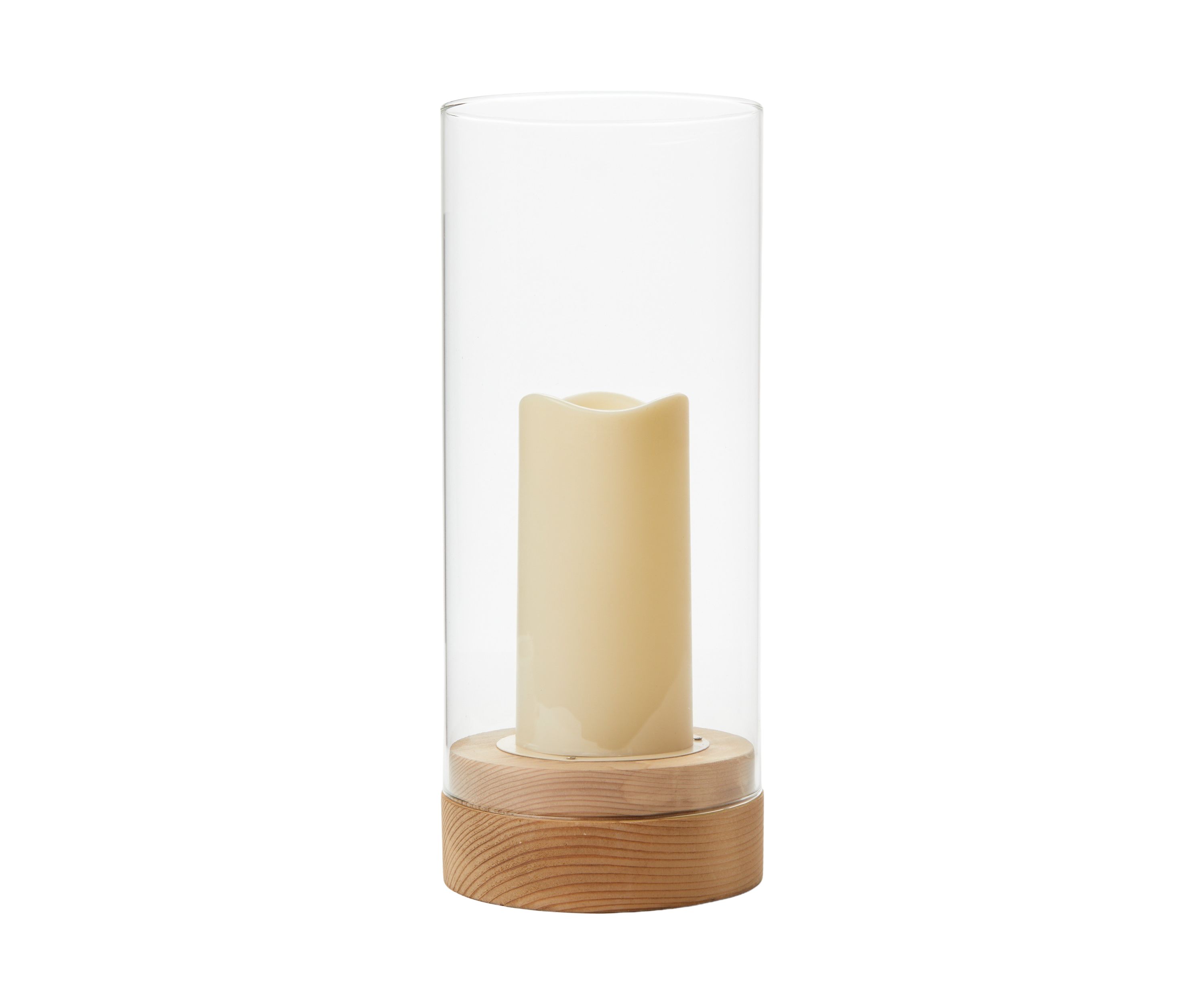 Wood & Glass LED Hurricane