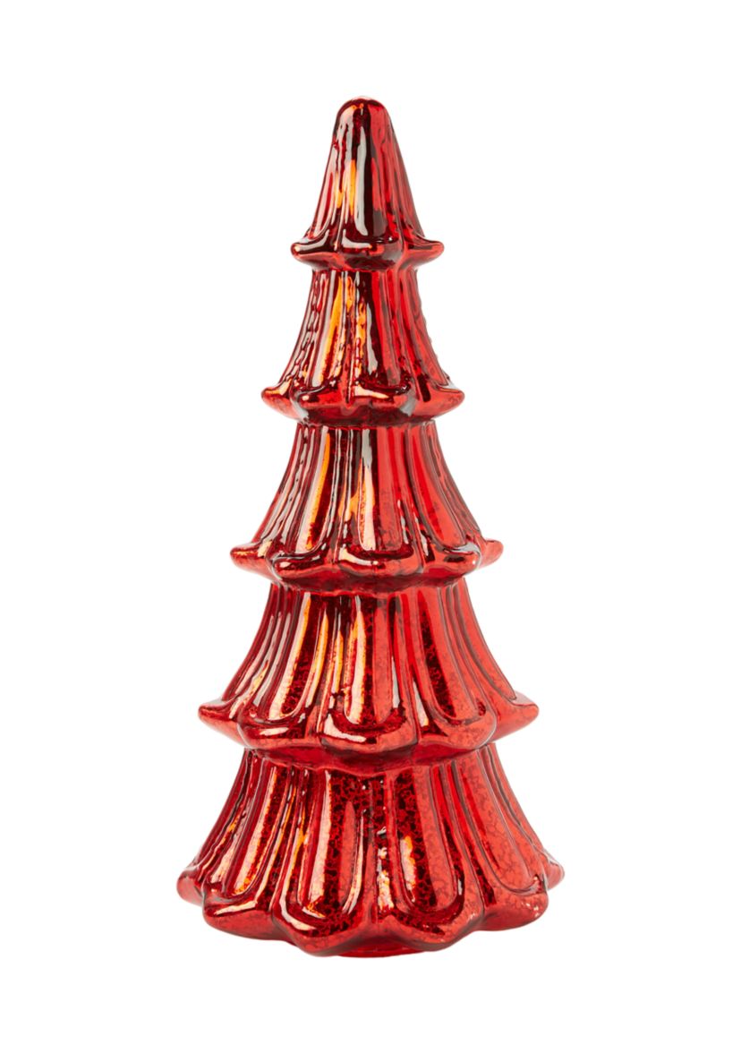 Medium Red Mercury Glass Tree