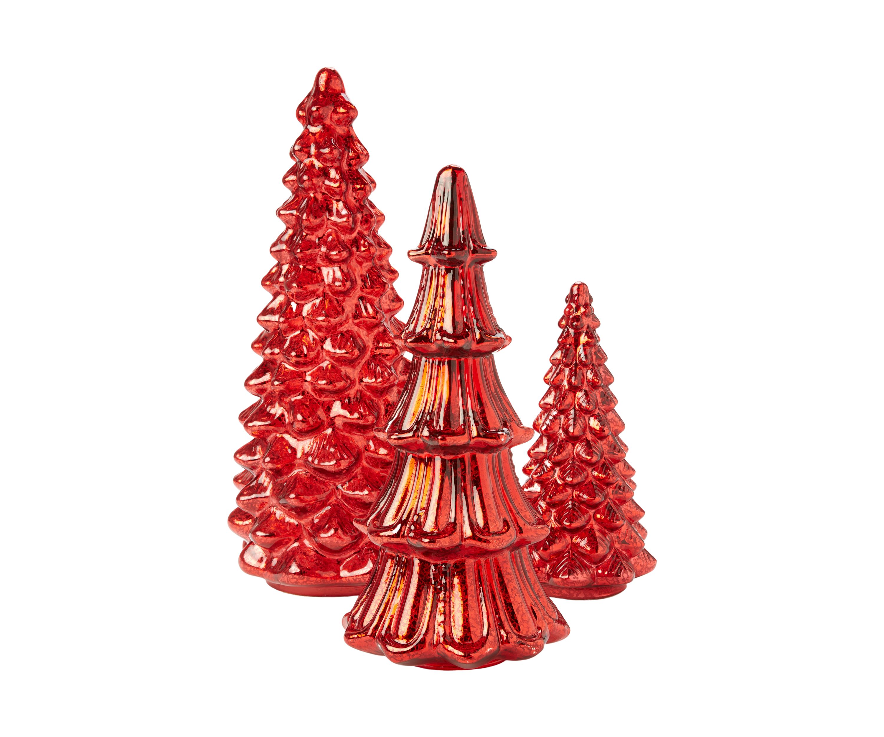 Medium Red Mercury Glass Tree