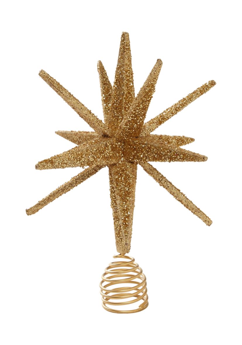 Gold Glitter Star Christmas Tree Topper