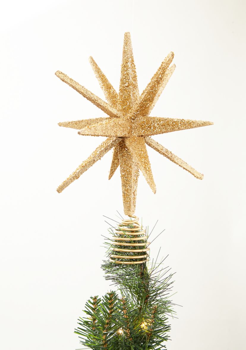 Gold Glitter Star Christmas Tree Topper
