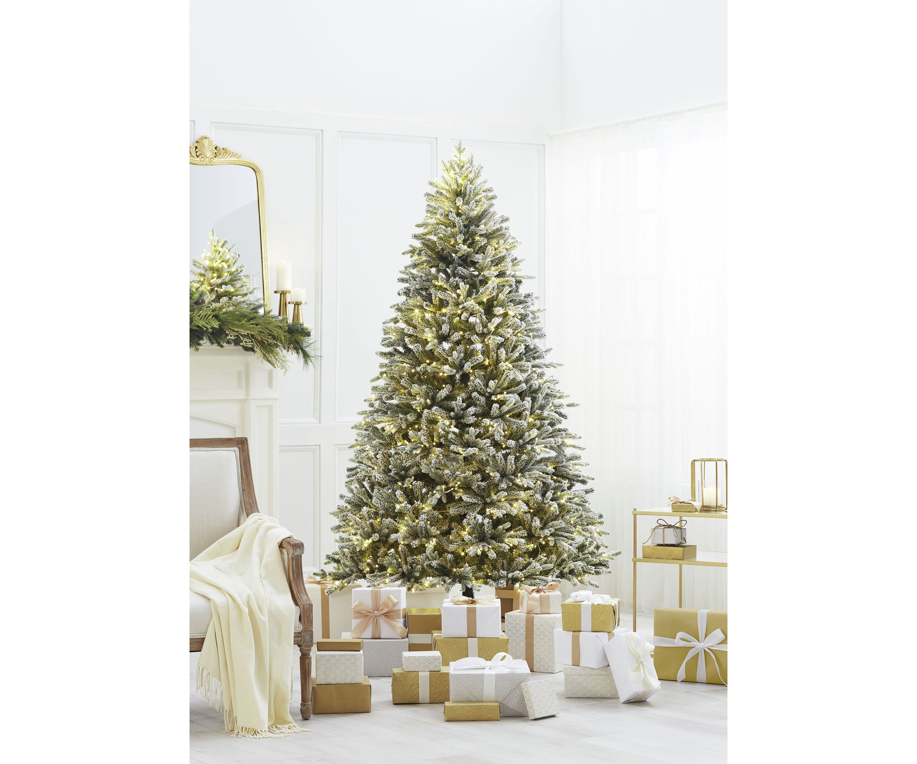 7.5 Pre Lit LED 4 Color Flocked Christmas Tree
