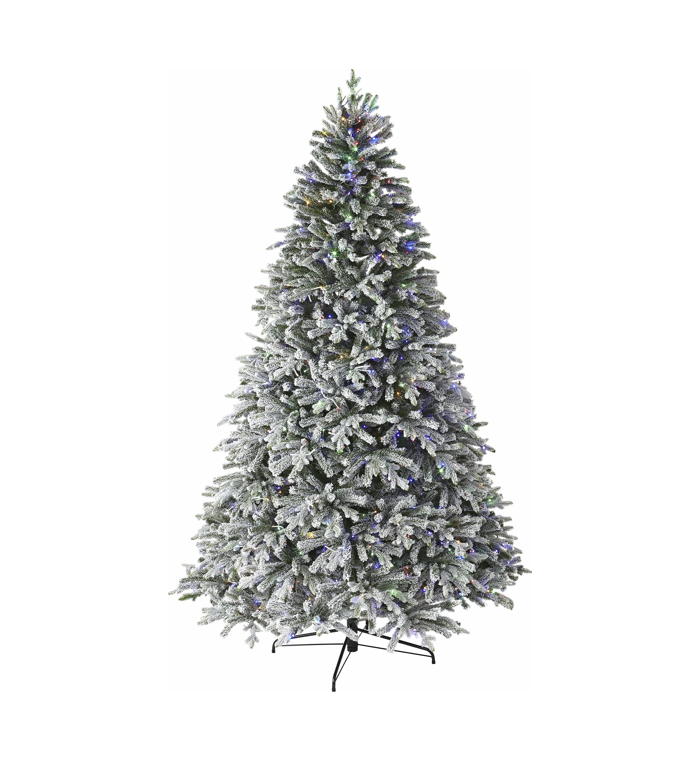 7.5 Pre Lit LED 4 Color Flocked Christmas Tree