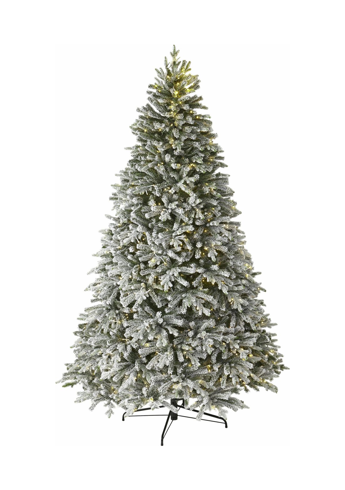 9 Pre Lit LED 4 Color Flocked Christmas Tree